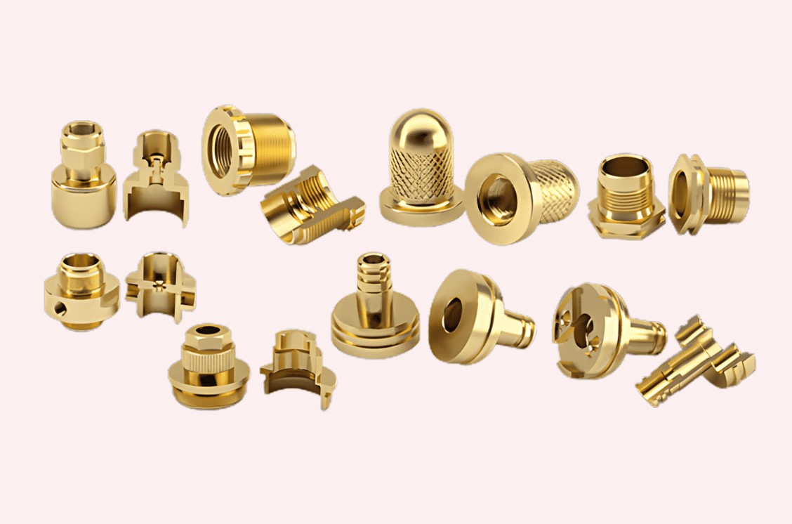 Precision Turned Brass Components for Industrial and Automotive Use, High Accuracy CNC Machined Brass Parts for Connectors, Valves, and Custom Fittings